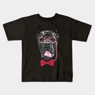 Hipster dog Cane Corso Kids T-Shirt